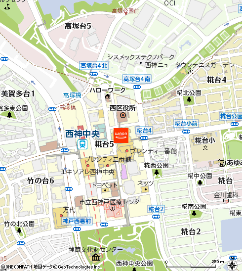 イオンフードスタイル西神中央店付近の地図